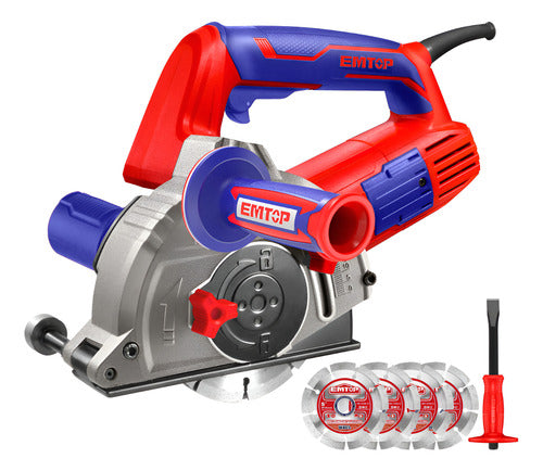 Sierra Circular De Concreto 5 1500w Industrial Emtop Rojo 50 Hz/60 Hz