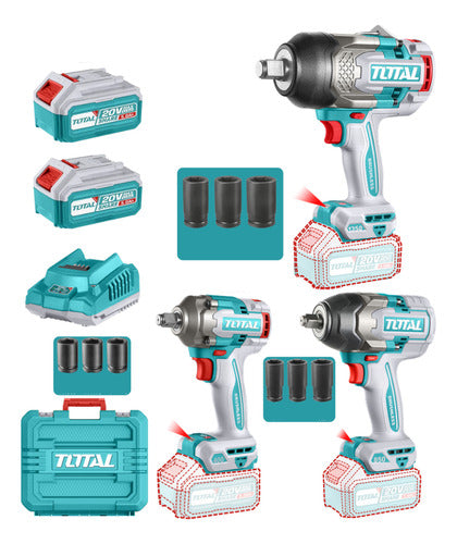 Kit 3 Pistolas Impacto 1350Nm + 850Nm + 400Nm Total + 2 Baterías 5.0Ah UTOSLI250386