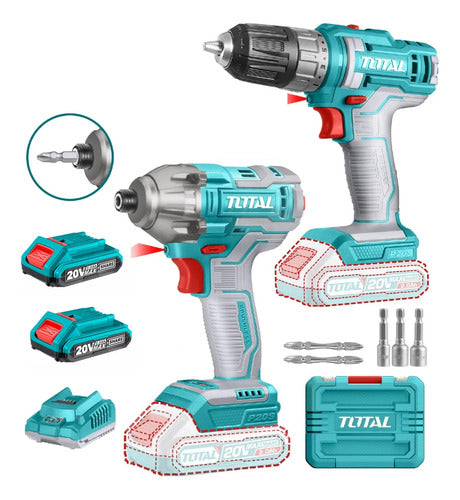 Combo Atornillador Impacto 1/4" 20V + Taladro 3/8" Total UTOSLI230708