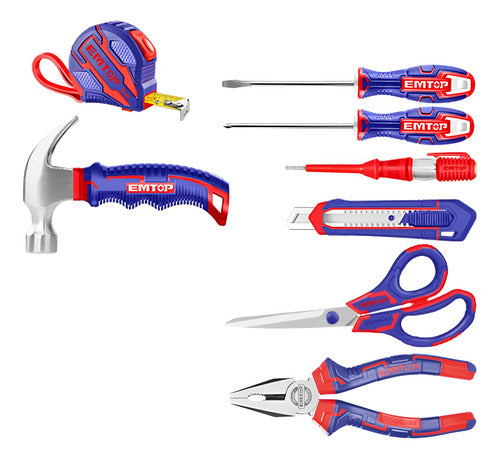 Kit Herramientas Manuales x8 Pzs EMTOP EHTS01081