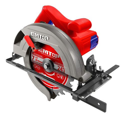 Sierra Circular 1400w 7-1/4 Industrial Emtop Rojo 50 Hz/60 Hz