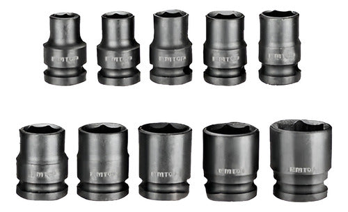 Copas Impacto 1/2" x10 Pzs Largo 40mm EMTOP EMSS12101