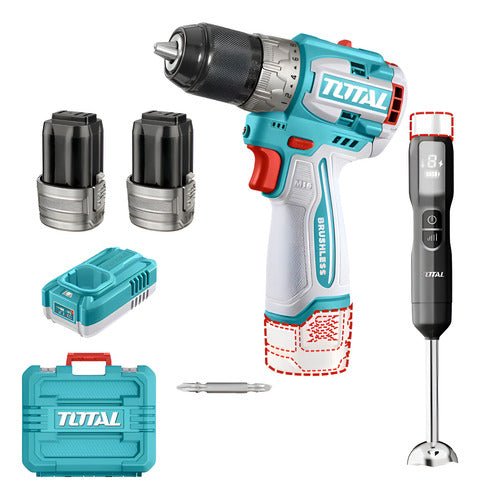 Taladro Inalambrico 1/2 16v 60nm + Batidora De Mano Total Turquesa 50 Hz/60 Hz