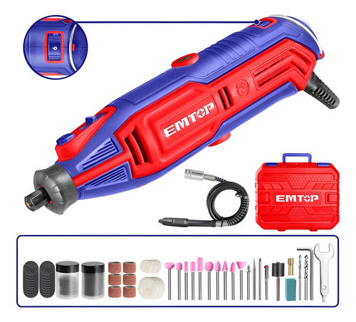 Mototool 130W Velocidad Variable EMTOP + 129 Accesorios ULMGK1301