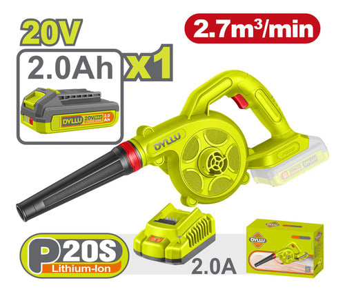 Sopladora Inalámbrica 20V Dyllu + Batería + Cargador UDTBLP5521
