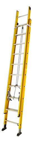 Escalera Extensión Fibra Vidrio 20 Peldaños 6m Uduke HT3174