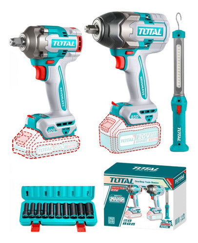 Combo 2 Pistolas Impacto 850Nm + 400Nm + Linterna Total UTOSLI241195