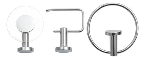 Kit Accesorios Baño x3 Piezas Cromado Uduke HT2164