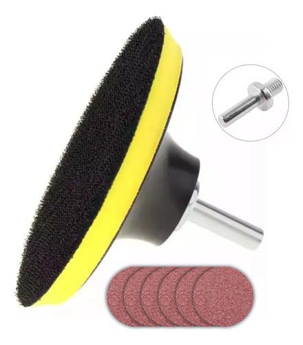 Disco Base Velcro Pulidora/Taladro + 5 Lijas