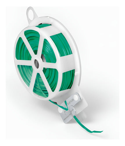 Cinta De Amarre 30m Alambre Forrado En Carrete Truper Verde