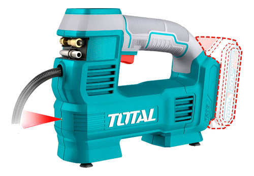 Compresor Mini Inalámbrico Digital 20V 160PSI Total TACLI2012 No Incluye Batería ni Cargador