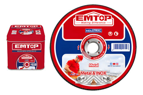 Discos Corte Metal 4-1/2" x1.0mm x100 Pzs EMTOP EACD10115100