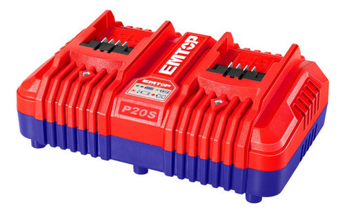 Cargador Doble Baterías 20V 2.0Ah EMTOP ULFCR20403