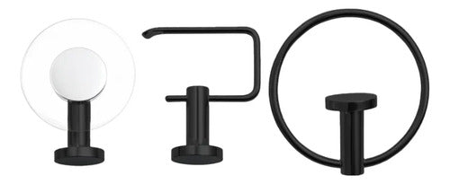 Kit Accesorios Baño x3 Piezas Negro Uduke HT2165