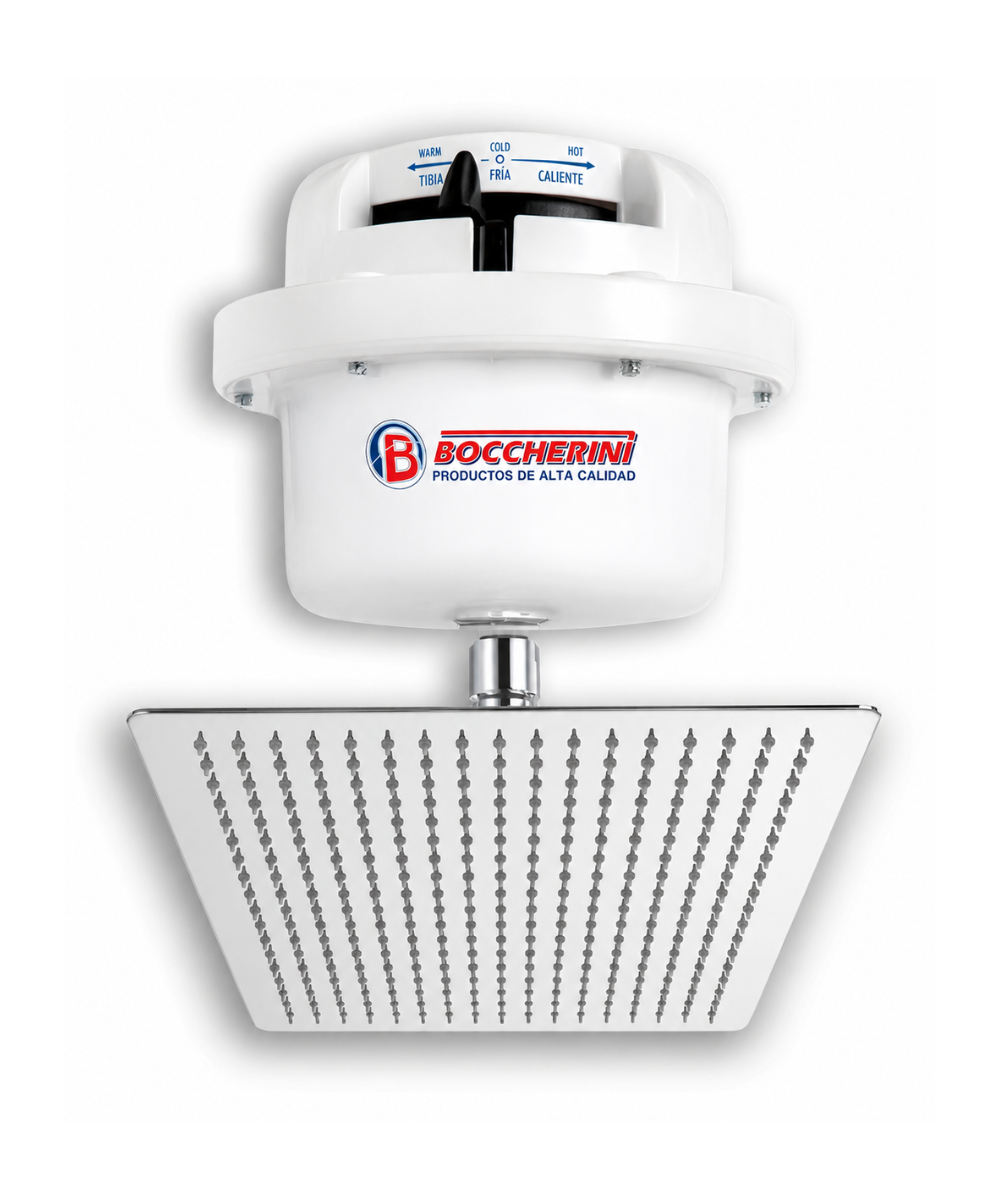 Ducha Eléctrica Boccherini + Regadera 12" Cromada