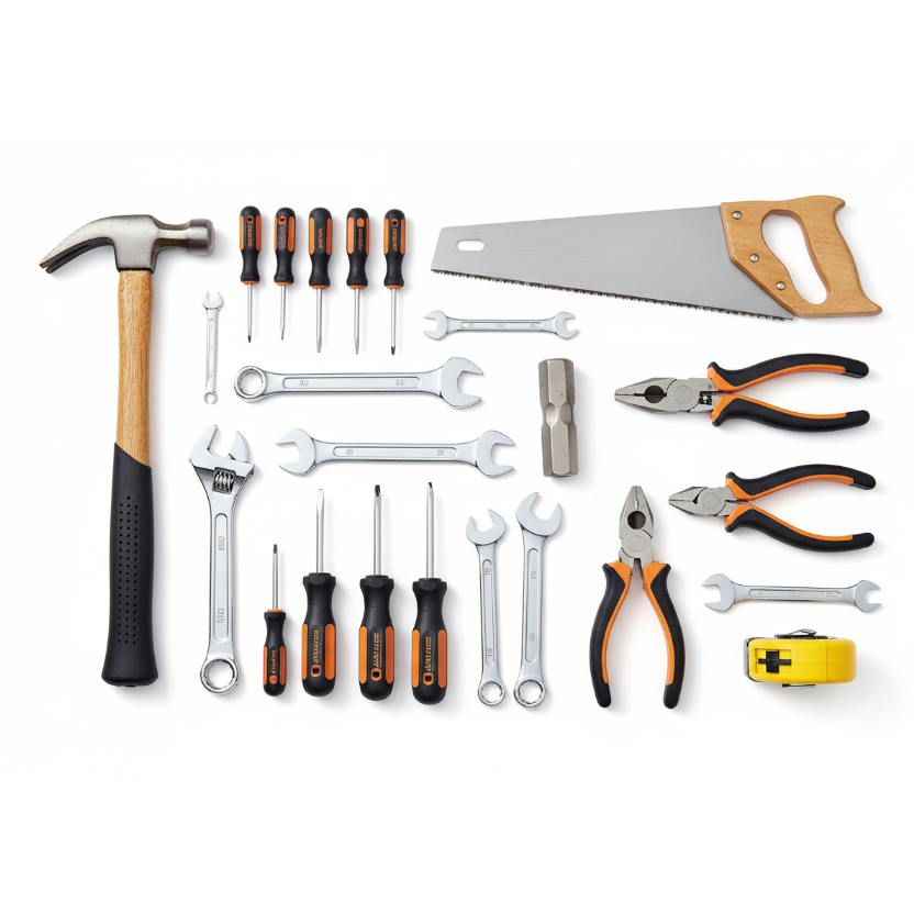 dam euna imagen con fondo blanco sin logos ni letras, que represente la coleccion herrmientas manuales 