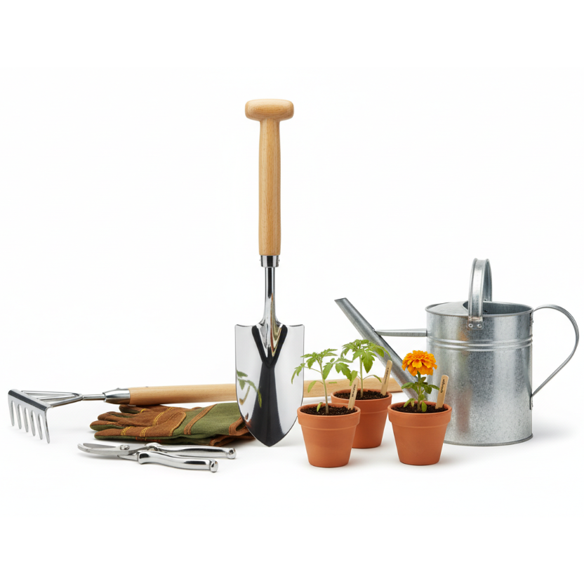 dame una imagen que represente la coleccion Agro y Jardín, esta imegen debe ser en fondo blanco, sin textos ni logos. 