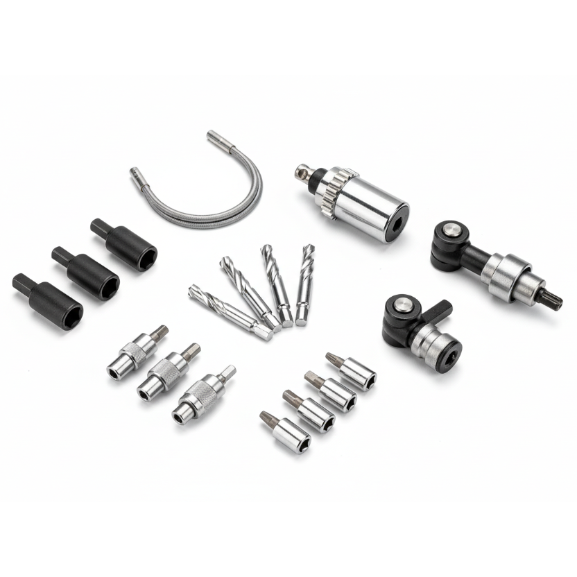 dAME UNA IMAGEN QUE REPRESENTE LA COLECCION  Convertidores y Accesorios Especiales, AQUI VAMOS A PONER  TODOS LOS ACCESORIOS ESPECIALES APRA HERRAMIENTAS ELECTRICAS TAMBIEN NOVEDADES, LA IMAGEN DEBE SER EN FONDO BLANCO, SIN LOGOS NI TEXTOS 