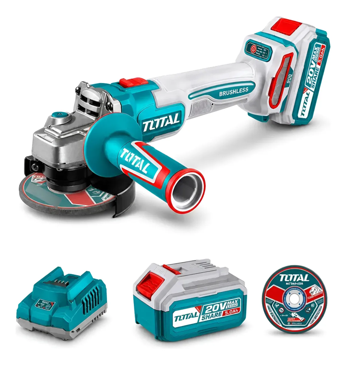 Pulidora Inalámbrica 4-1/2" 20V 900W Total + Batería + Cargador + 5 Discos UTAGLI261521